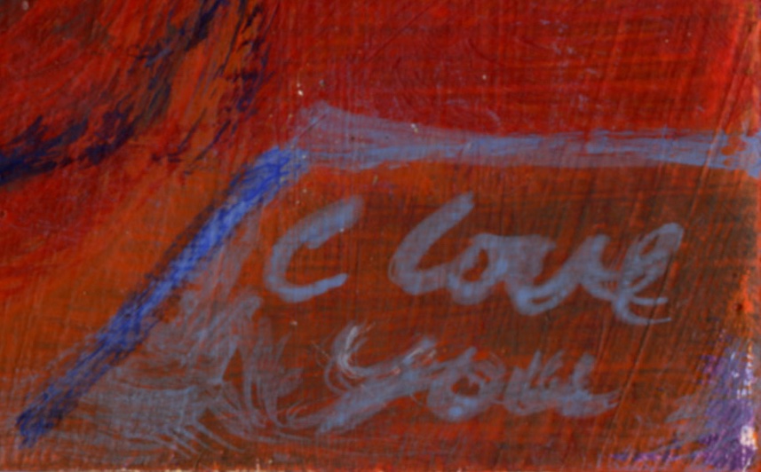 I love you written in paint